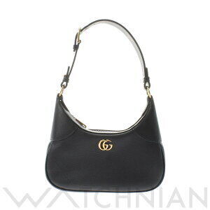 Gucci Double GG Aphrodite Black Soft Leather Shoulder Bag